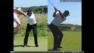 Jon Rahm golf swing  Long Iron faceon amp downtheline July 2017 [upl. by Lail297]