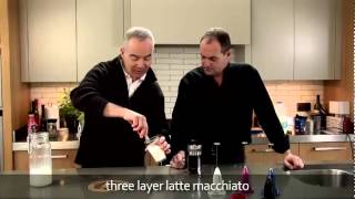 aerolatte  milk frother makes three layer caffè latte macchiato [upl. by Elliott]