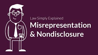 Misrepresentation and Nondisclosure  Contracts  Defenses amp Excuses [upl. by Ibbor209]