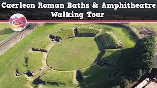 CAERLEON ROMAN BATHS amp AMPHITHEATRE WALES  Walking Tour  Pinned on Places [upl. by Eteragram]