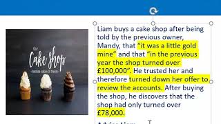 How to apply misrepresentation Liam cupcake scenario [upl. by Nita]