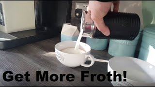 How to Get More Froth from Your Nespresso Coffee Aeroccino  Nespresso tips and help [upl. by Ellekim]