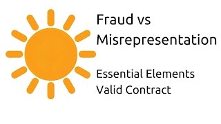 Fraud vs Misrepresentation  Other Essential Elements of a Valid Contract  CA CPT  CS amp CMA [upl. by Candie]